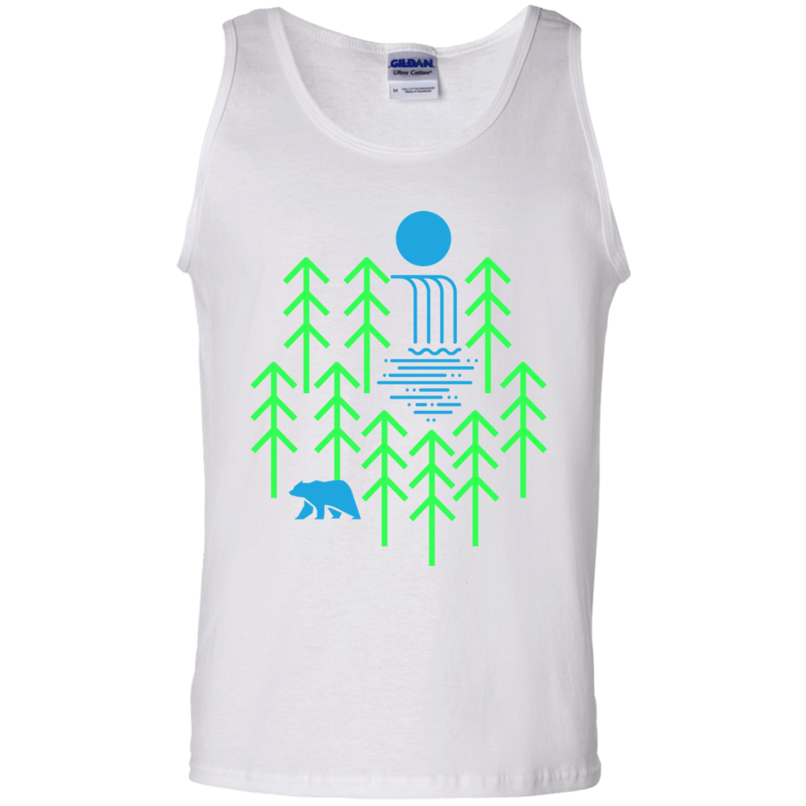 T-Shirts White / S Waterfall Lake Men's Tank Top