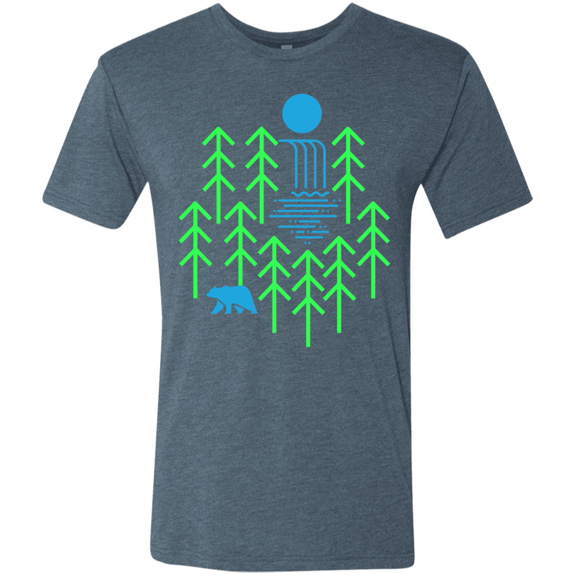 T-Shirts Indigo / S Waterfall Lake Men's Triblend T-Shirt