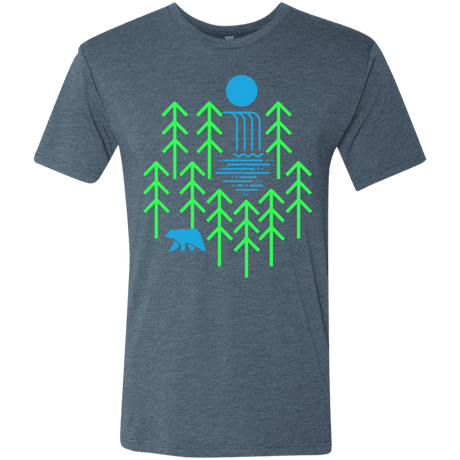 T-Shirts Indigo / S Waterfall Lake Men's Triblend T-Shirt