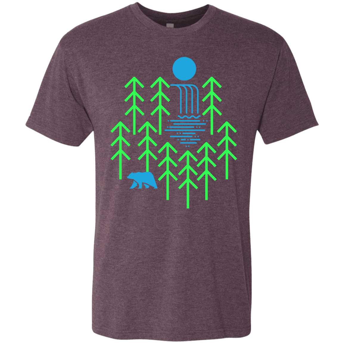 T-Shirts Vintage Purple / S Waterfall Lake Men's Triblend T-Shirt