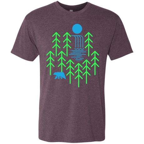 T-Shirts Vintage Purple / S Waterfall Lake Men's Triblend T-Shirt