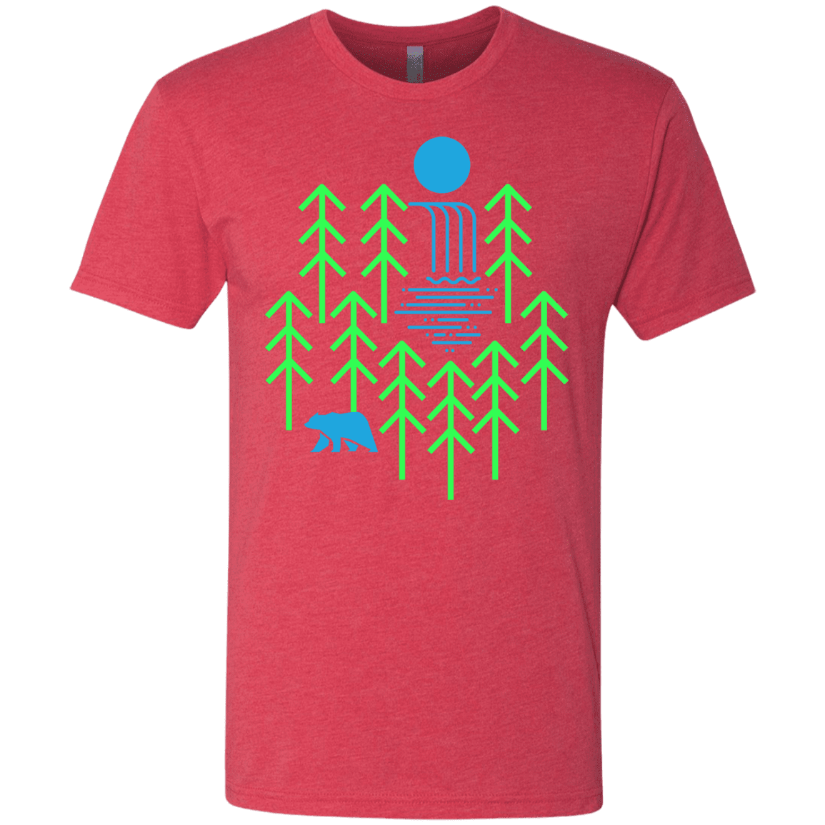 T-Shirts Vintage Red / S Waterfall Lake Men's Triblend T-Shirt