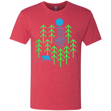 T-Shirts Vintage Red / S Waterfall Lake Men's Triblend T-Shirt