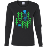 T-Shirts Black / S Waterfall Lake Women's Long Sleeve T-Shirt