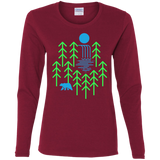 T-Shirts Cardinal / S Waterfall Lake Women's Long Sleeve T-Shirt