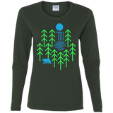 T-Shirts Forest / S Waterfall Lake Women's Long Sleeve T-Shirt