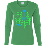 T-Shirts Irish Green / S Waterfall Lake Women's Long Sleeve T-Shirt