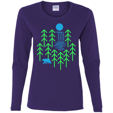 T-Shirts Purple / S Waterfall Lake Women's Long Sleeve T-Shirt