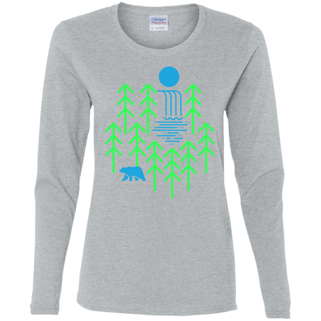 T-Shirts Sport Grey / S Waterfall Lake Women's Long Sleeve T-Shirt