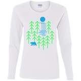 T-Shirts White / S Waterfall Lake Women's Long Sleeve T-Shirt