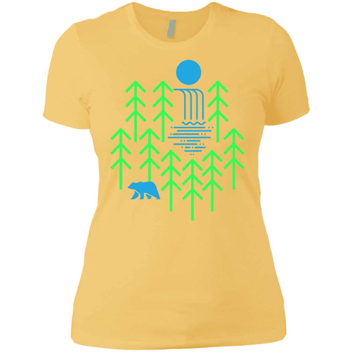 T-Shirts Banana Cream/ / X-Small Waterfall Lake Women's Premium T-Shirt