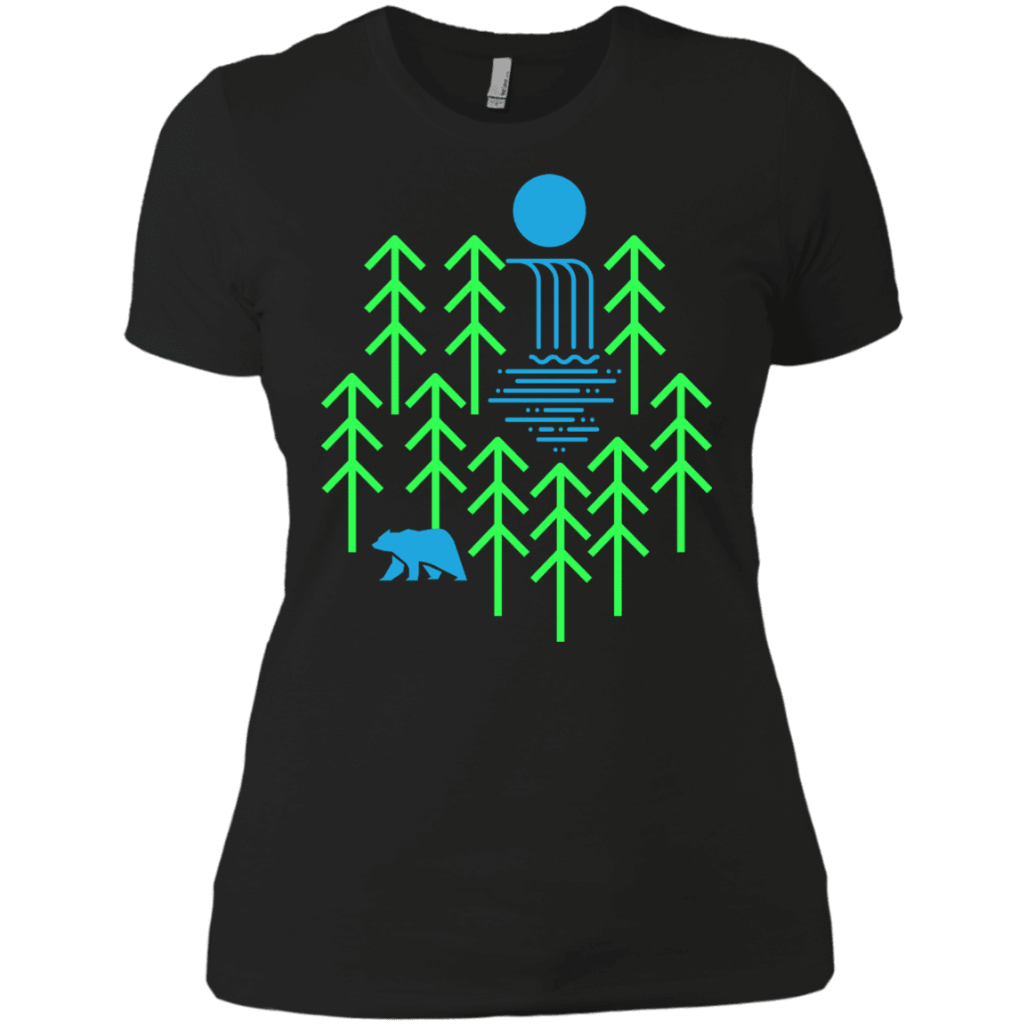 T-Shirts Black / X-Small Waterfall Lake Women's Premium T-Shirt