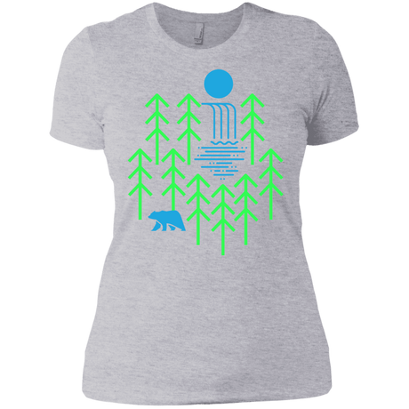 T-Shirts Heather Grey / X-Small Waterfall Lake Women's Premium T-Shirt