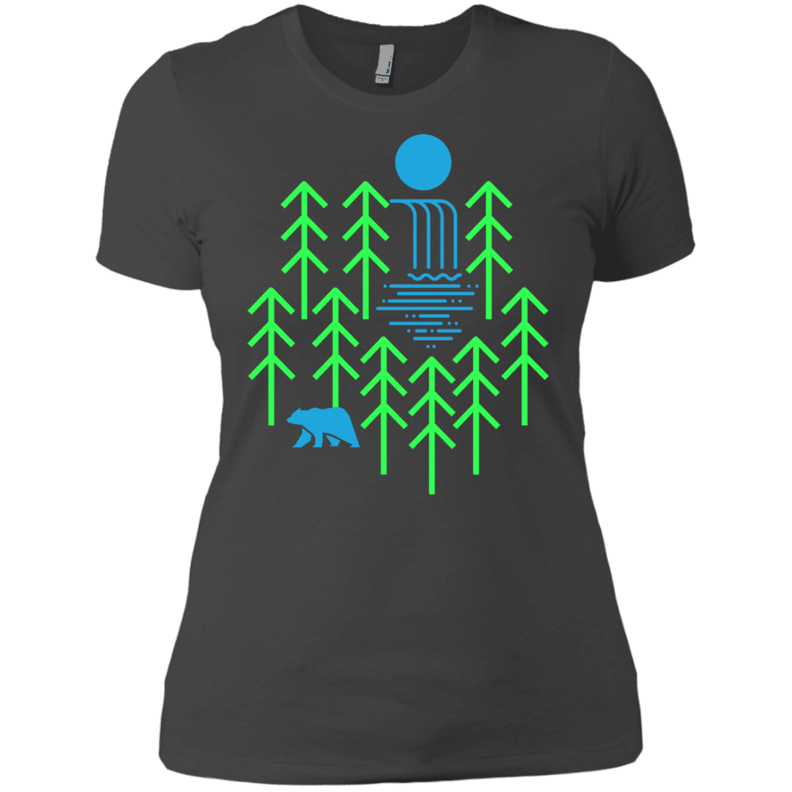 T-Shirts Heavy Metal / X-Small Waterfall Lake Women's Premium T-Shirt