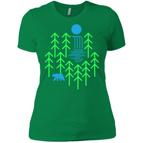 T-Shirts Kelly Green / X-Small Waterfall Lake Women's Premium T-Shirt