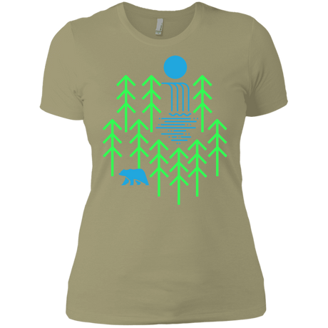T-Shirts Light Olive / X-Small Waterfall Lake Women's Premium T-Shirt