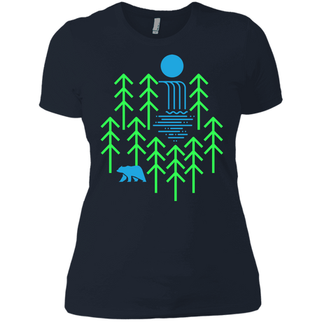 T-Shirts Midnight Navy / X-Small Waterfall Lake Women's Premium T-Shirt