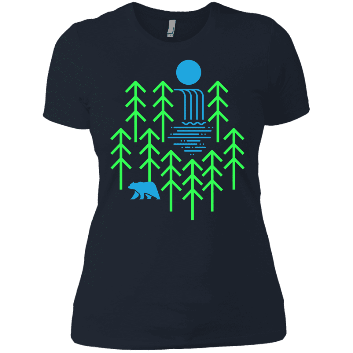 T-Shirts Midnight Navy / X-Small Waterfall Lake Women's Premium T-Shirt
