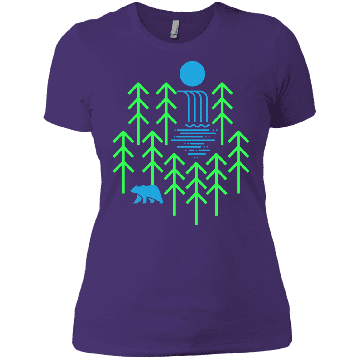 T-Shirts Purple Rush/ / X-Small Waterfall Lake Women's Premium T-Shirt
