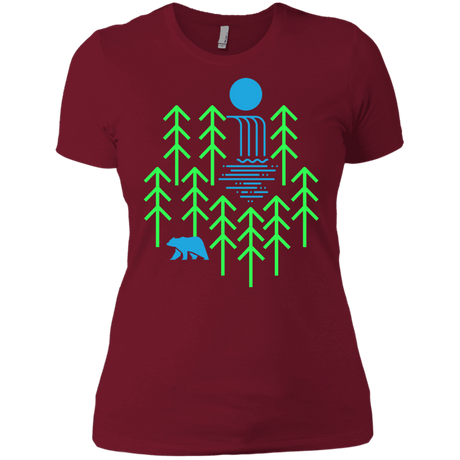 T-Shirts Scarlet / X-Small Waterfall Lake Women's Premium T-Shirt