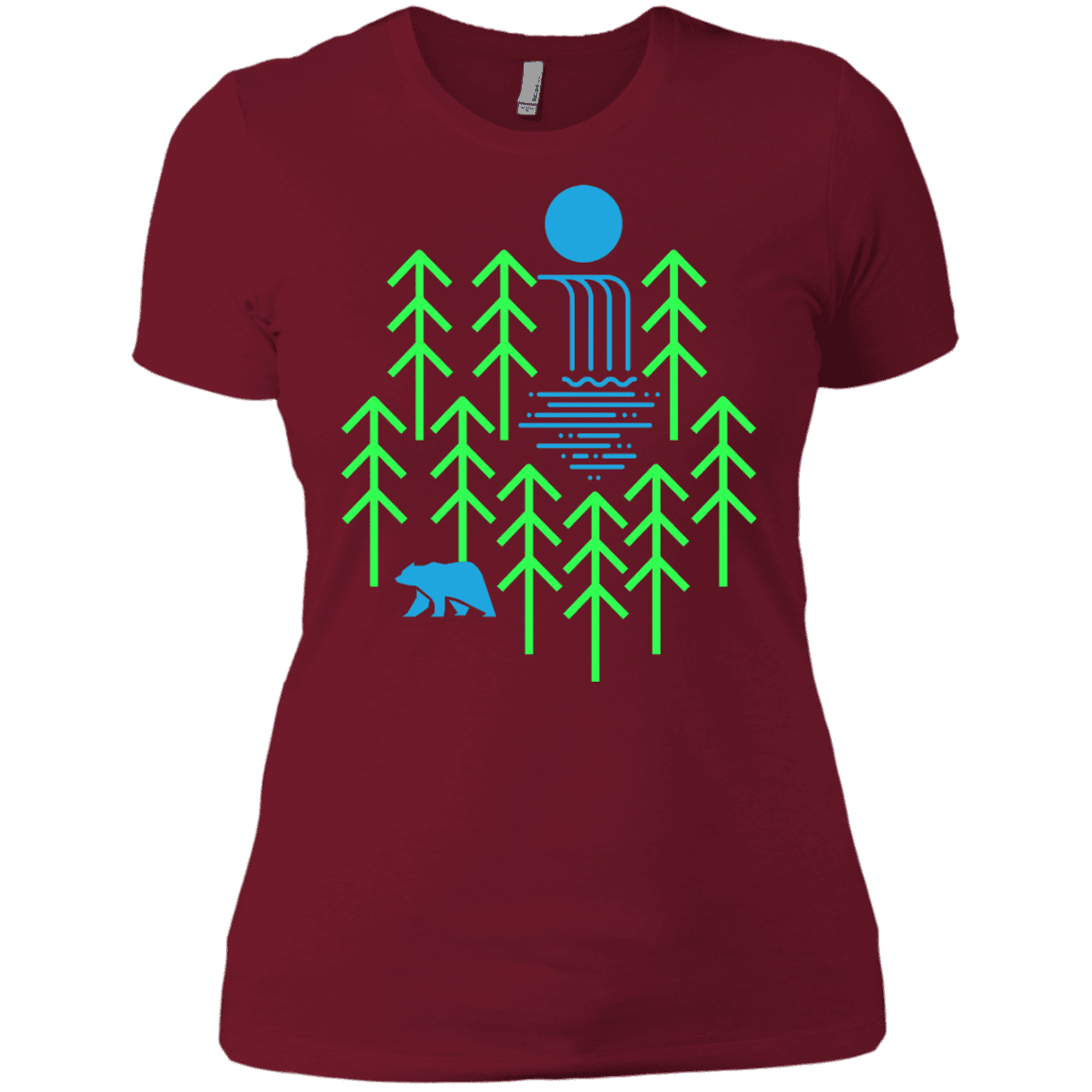 T-Shirts Scarlet / X-Small Waterfall Lake Women's Premium T-Shirt