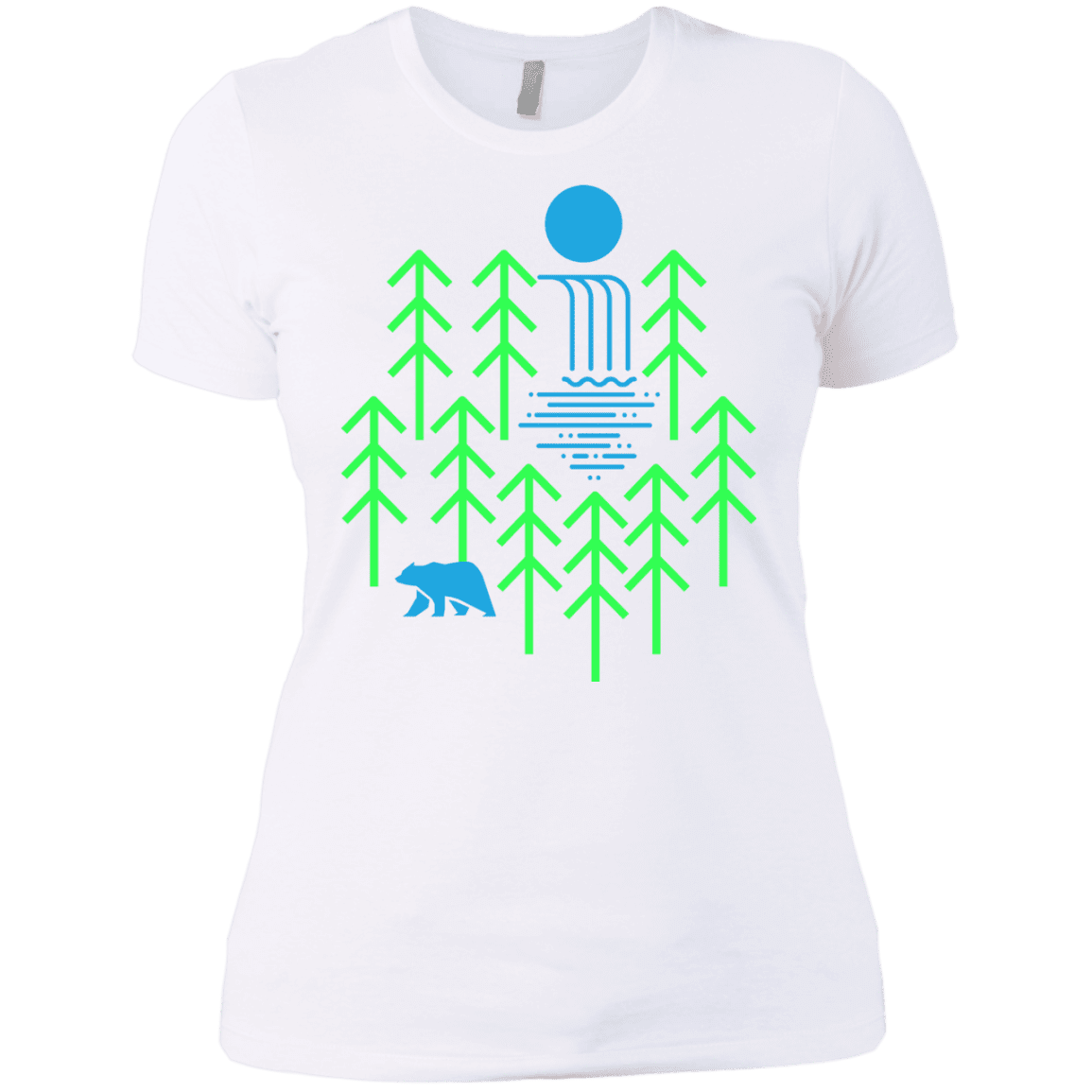 T-Shirts White / X-Small Waterfall Lake Women's Premium T-Shirt