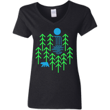 T-Shirts Black / S Waterfall Lake Women's V-Neck T-Shirt