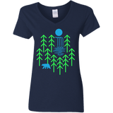 T-Shirts Navy / S Waterfall Lake Women's V-Neck T-Shirt