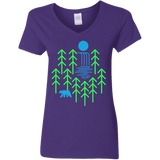 T-Shirts Purple / S Waterfall Lake Women's V-Neck T-Shirt