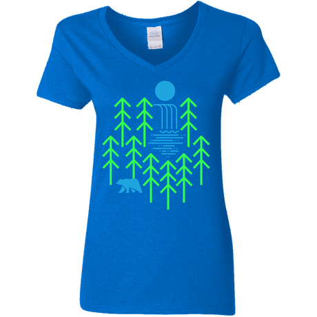 T-Shirts Royal / S Waterfall Lake Women's V-Neck T-Shirt