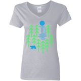 T-Shirts Sport Grey / S Waterfall Lake Women's V-Neck T-Shirt