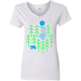 T-Shirts White / S Waterfall Lake Women's V-Neck T-Shirt