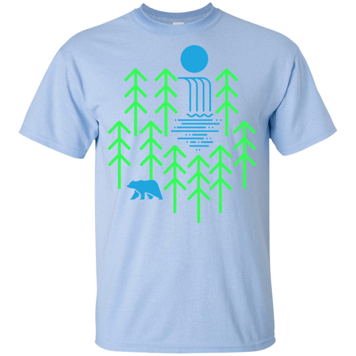 T-Shirts Light Blue / YXS Waterfall Lake Youth T-Shirt