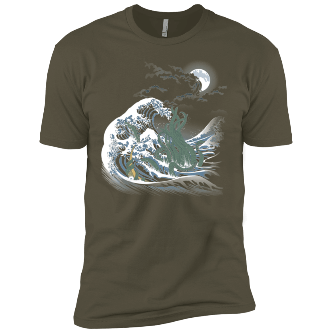 T-Shirts Military Green / X-Small Wave Of R'lyeh Men's Premium T-Shirt