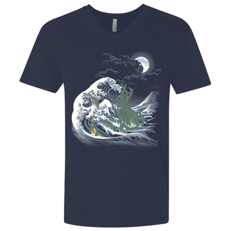 T-Shirts Midnight Navy / X-Small Wave Of R'lyeh Men's Premium V-Neck