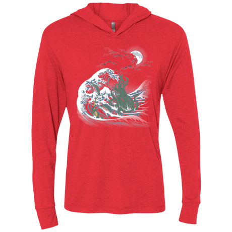 T-Shirts Vintage Red / X-Small Wave Of R'lyeh Triblend Long Sleeve Hoodie Tee