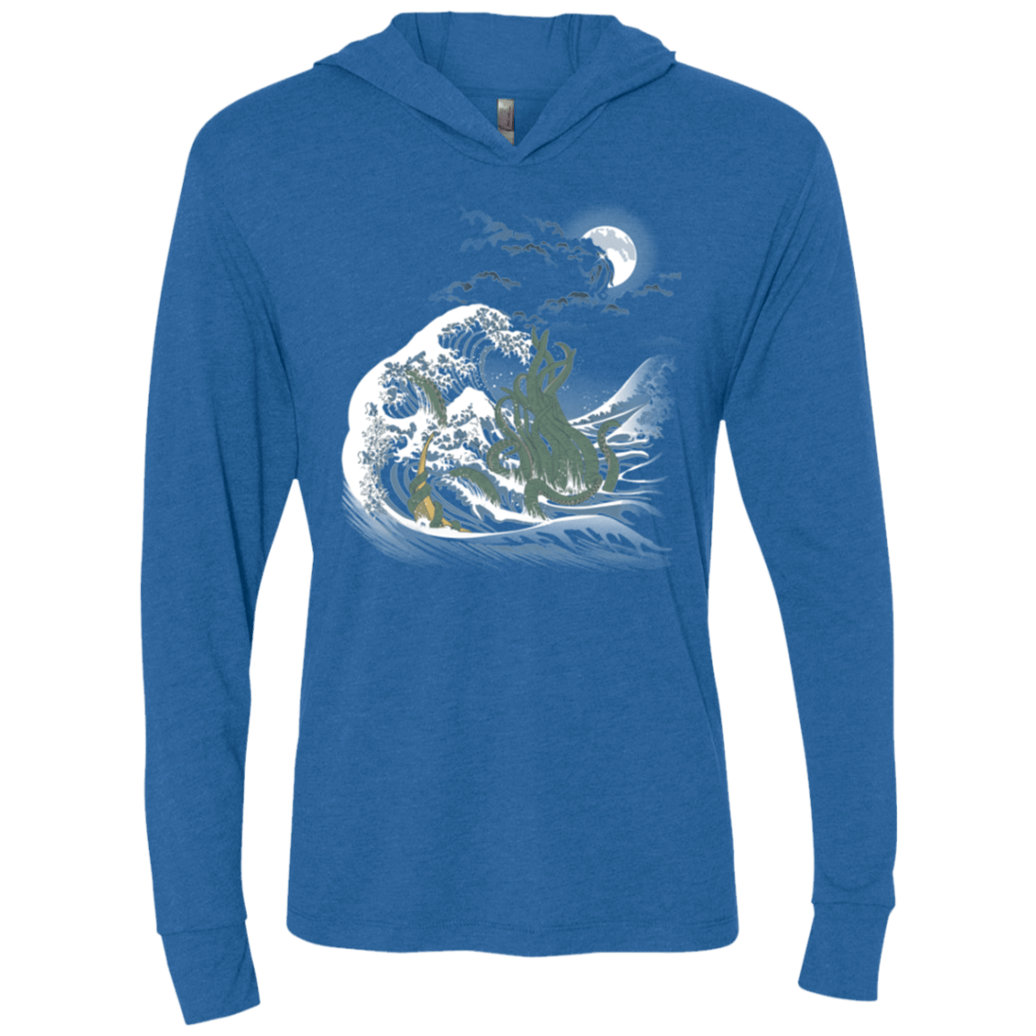 T-Shirts Vintage Royal / X-Small Wave Of R'lyeh Triblend Long Sleeve Hoodie Tee