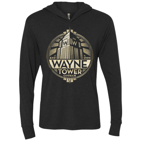 T-Shirts Vintage Black / X-Small Wayne Tower Triblend Long Sleeve Hoodie Tee