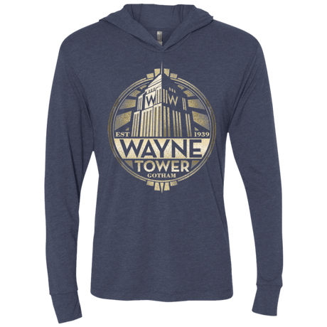 T-Shirts Vintage Navy / X-Small Wayne Tower Triblend Long Sleeve Hoodie Tee