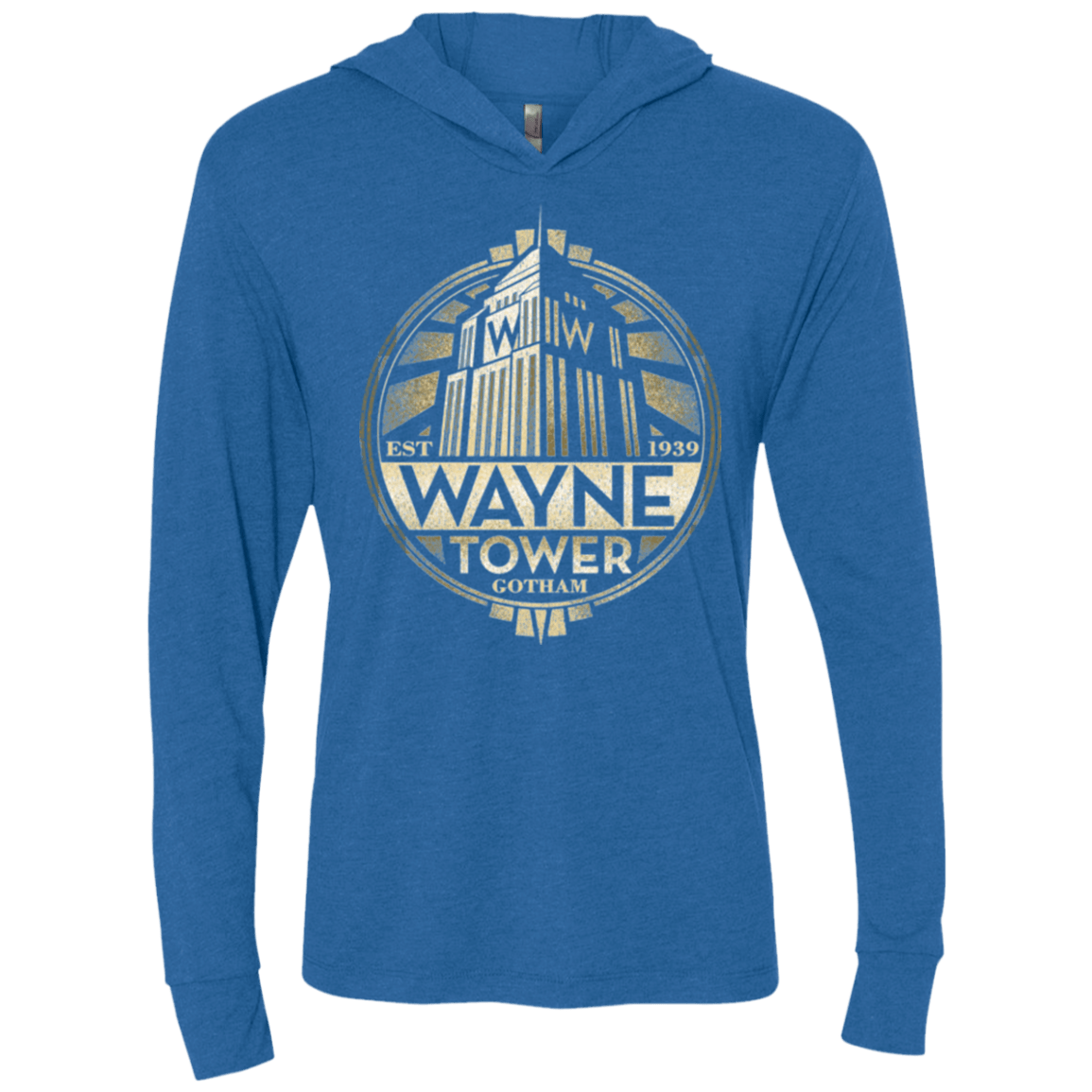 T-Shirts Vintage Royal / X-Small Wayne Tower Triblend Long Sleeve Hoodie Tee