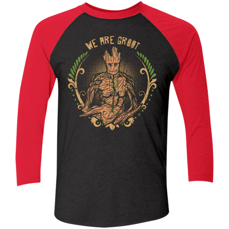 T-Shirts Vintage Black/Vintage Red / X-Small We are Groot Men's Triblend 3/4 Sleeve