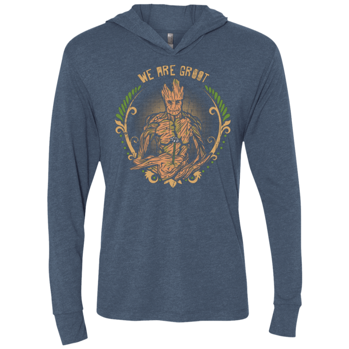 T-Shirts Indigo / X-Small We are Groot Triblend Long Sleeve Hoodie Tee