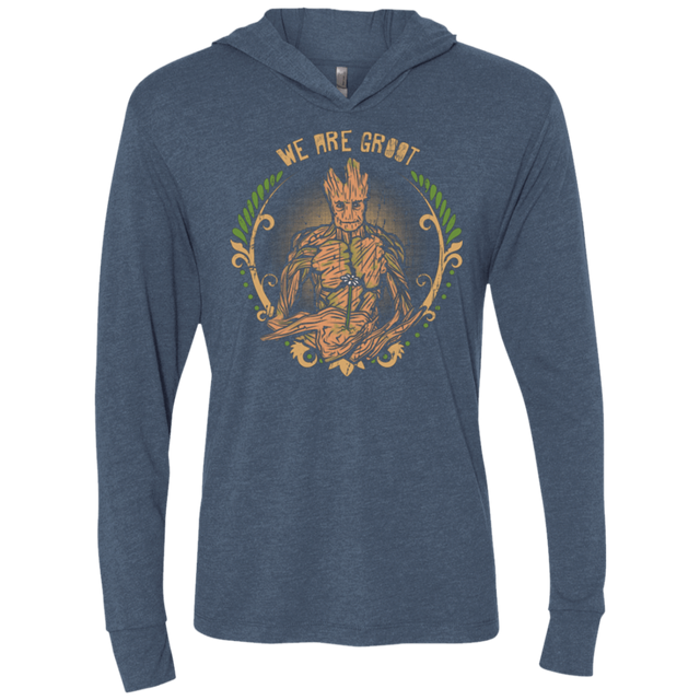 T-Shirts Indigo / X-Small We are Groot Triblend Long Sleeve Hoodie Tee