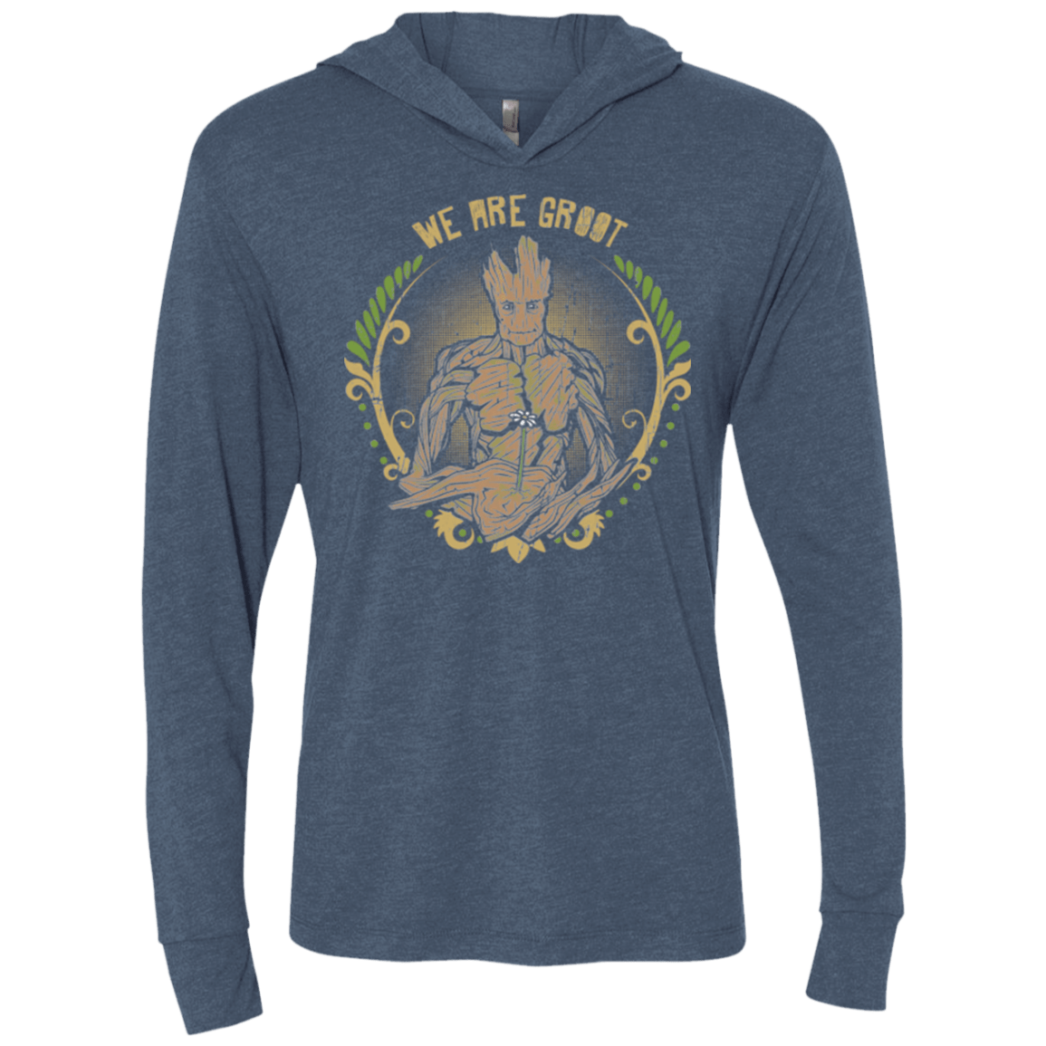 T-Shirts Indigo / X-Small We are Groot Triblend Long Sleeve Hoodie Tee