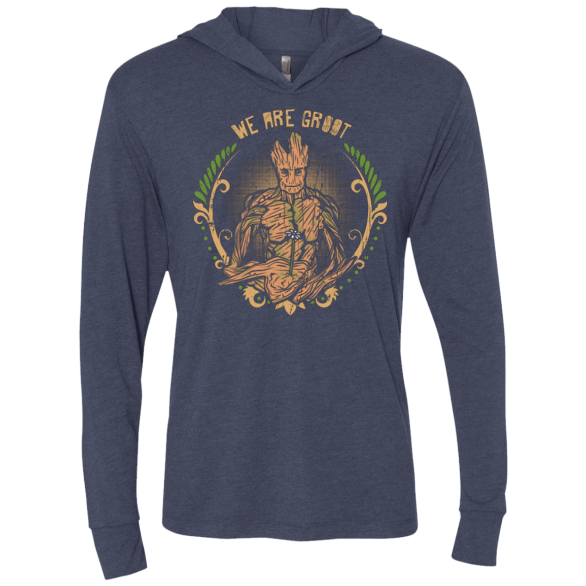 T-Shirts Vintage Navy / X-Small We are Groot Triblend Long Sleeve Hoodie Tee
