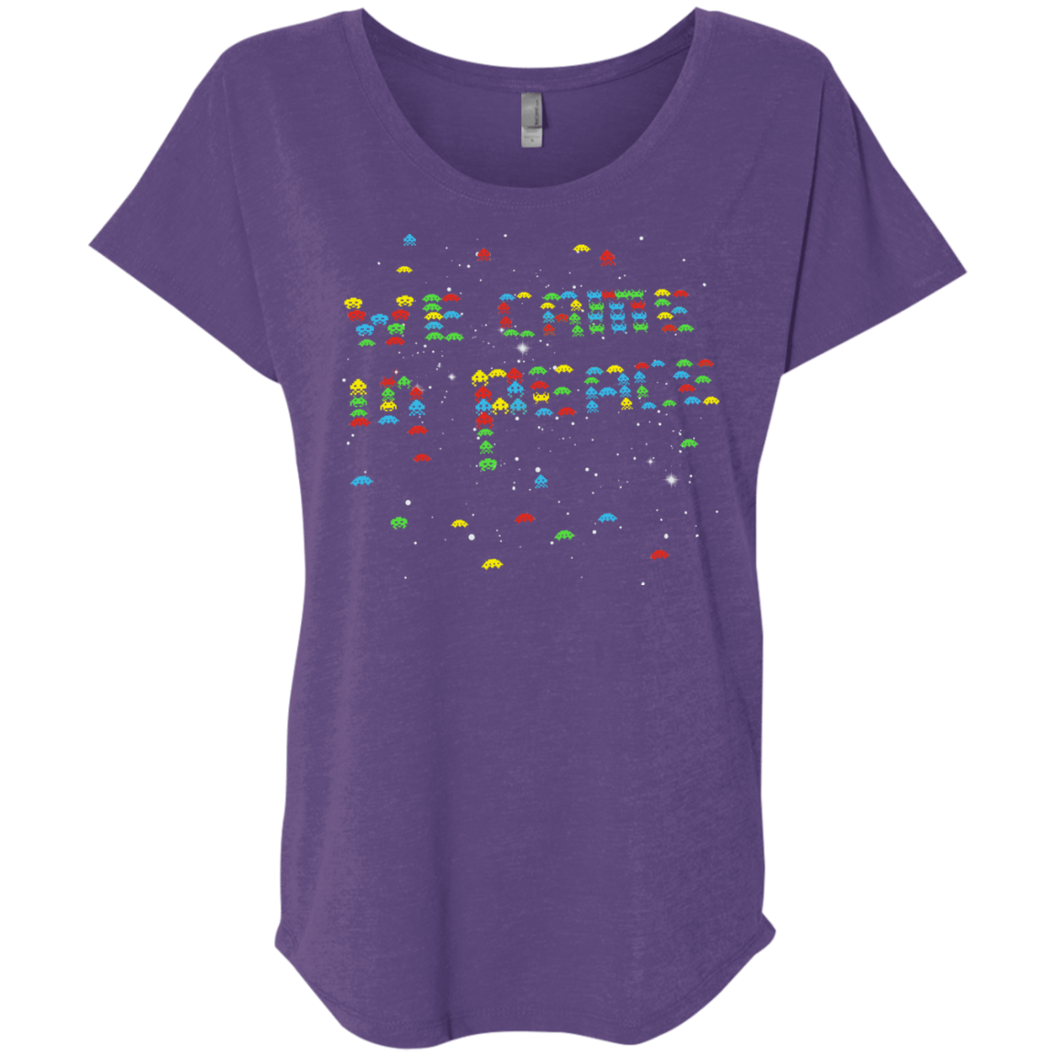 T-Shirts Purple Rush / X-Small We came in peace Triblend Dolman Sleeve