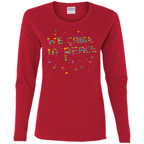 T-Shirts Red / S We came in peace Women's Long Sleeve T-Shirt