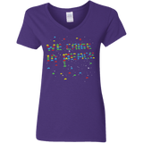 T-Shirts Purple / S We came in peace Women's V-Neck T-Shirt