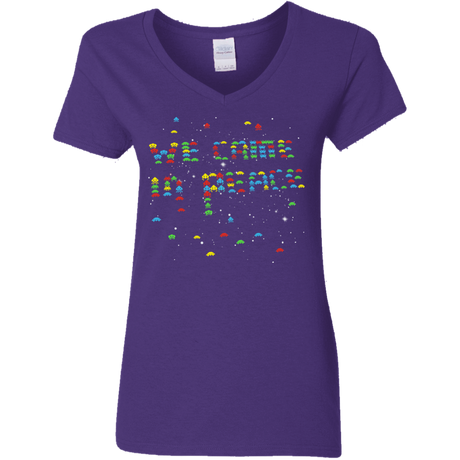 T-Shirts Purple / S We came in peace Women's V-Neck T-Shirt
