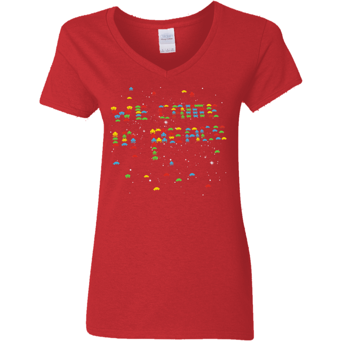 T-Shirts Red / S We came in peace Women's V-Neck T-Shirt